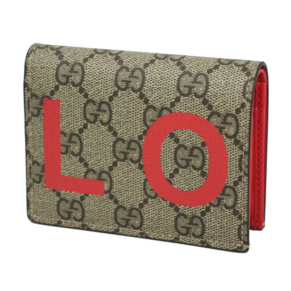 Gucci Beige Love Supreme Wallet Bifold UKEAV Red GG - Picture 1 of 4